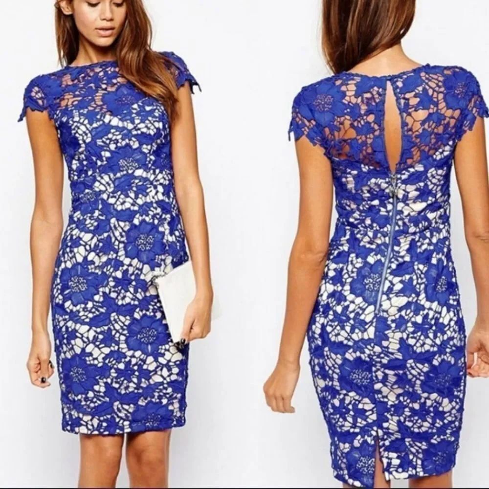 BRAND NEW RYAN MICHELLE LACE SLEEVELESS ROUNDNECK LINE DRESS